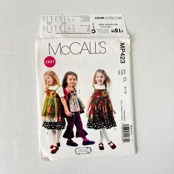 McCalls Girls Apron Dress Sewing Pattern Lot 3 Size 6 7 8 Chelsea Anderssen Pant - Picture 2 of 10